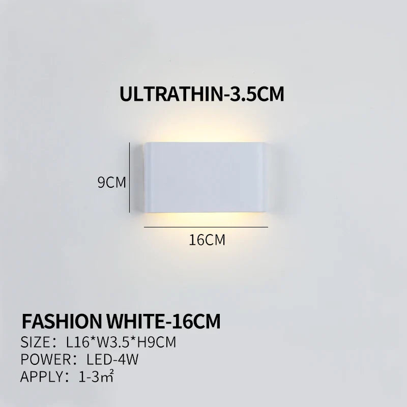 Ultra-dunne design wandlamp APHRODITE — moderne aluminium LED-wandverlichting met acryl kap | Sansoti