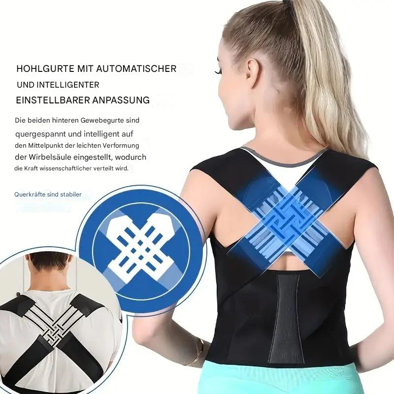 Verstelbare Houdingscorrector Unisex Rugbrace met Nekondersteuning Neopreen Polyester Vest Rug Nek Houding | Sansoti