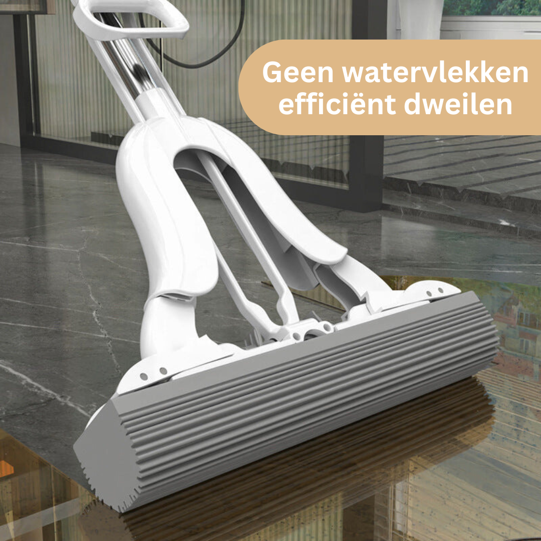 Platte Dweil met Uitschuifbare Steel en Superabsorberend Wisserblad – Uitwringmechanisme voor Vloerreiniging | Sansoti