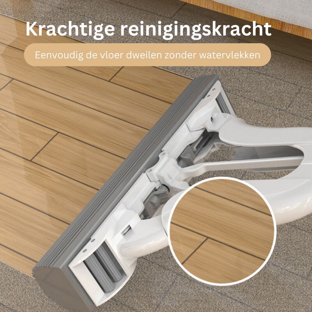 Platte Dweil met Uitschuifbare Steel en Superabsorberend Wisserblad – Uitwringmechanisme voor Vloerreiniging | Sansoti