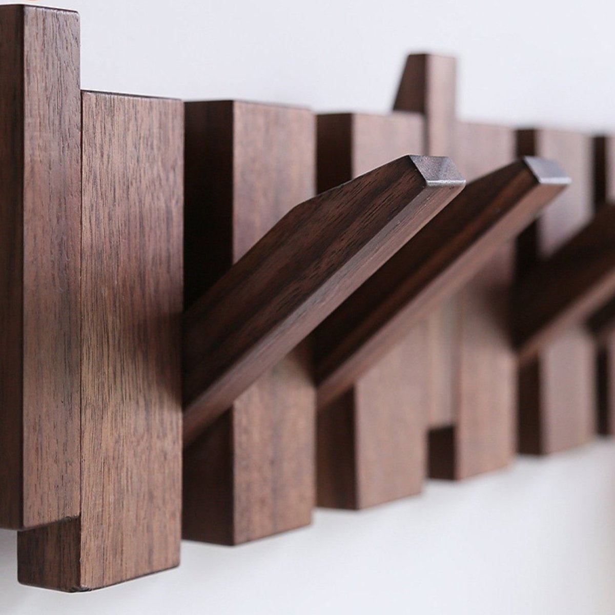 Wandgarderobe Holz Klapphaken Piano-Design 4 bis 10 Haken Flur Schlafzimmer Aufbewahrung Dekorativ Stilvoll | Sansoti