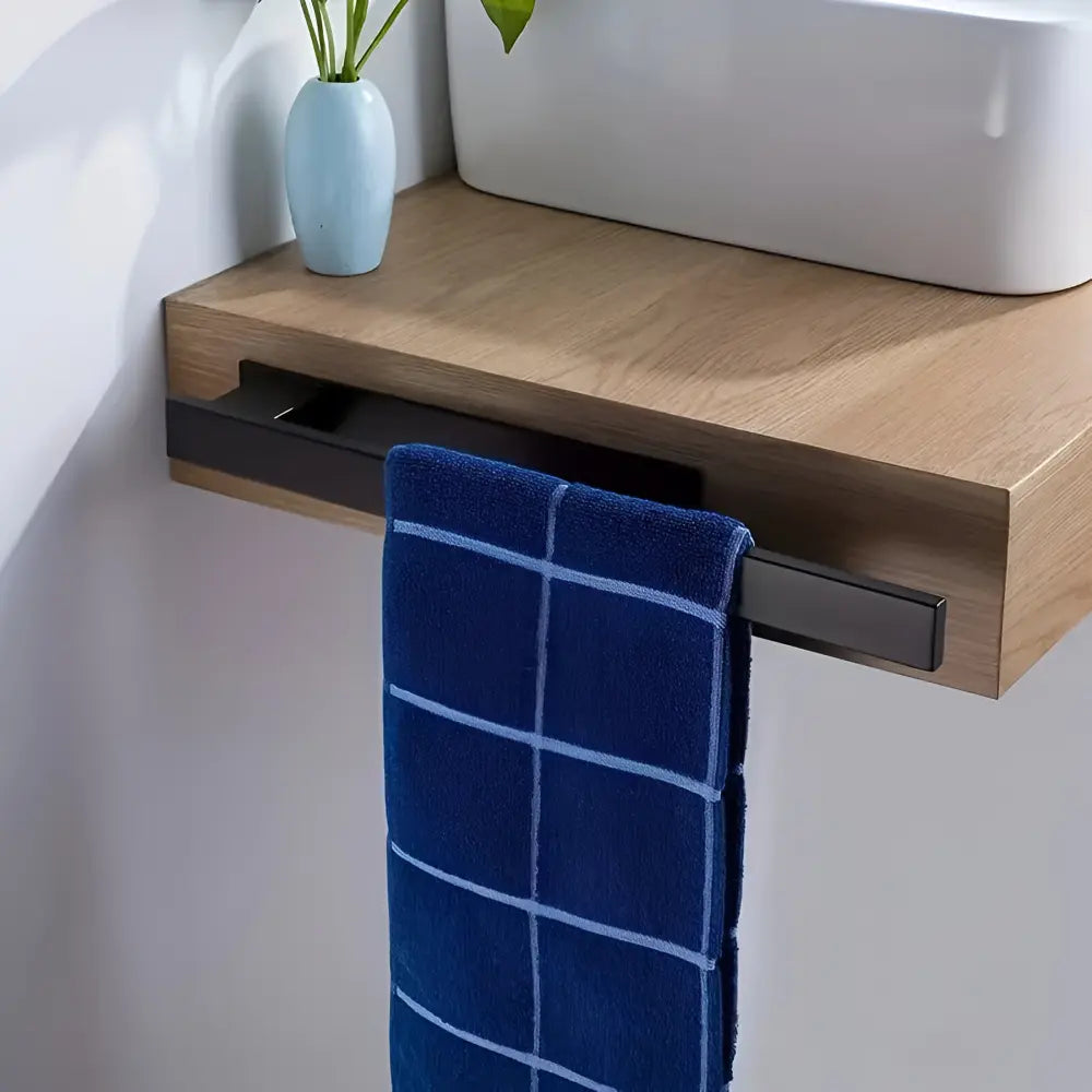 Handdoekhouder Zonder Boren RVS Geborsteld Zelfklevend Badkamer Wandmontage Compact Opbergen Vochtbestendig Stijlvol | Sansoti