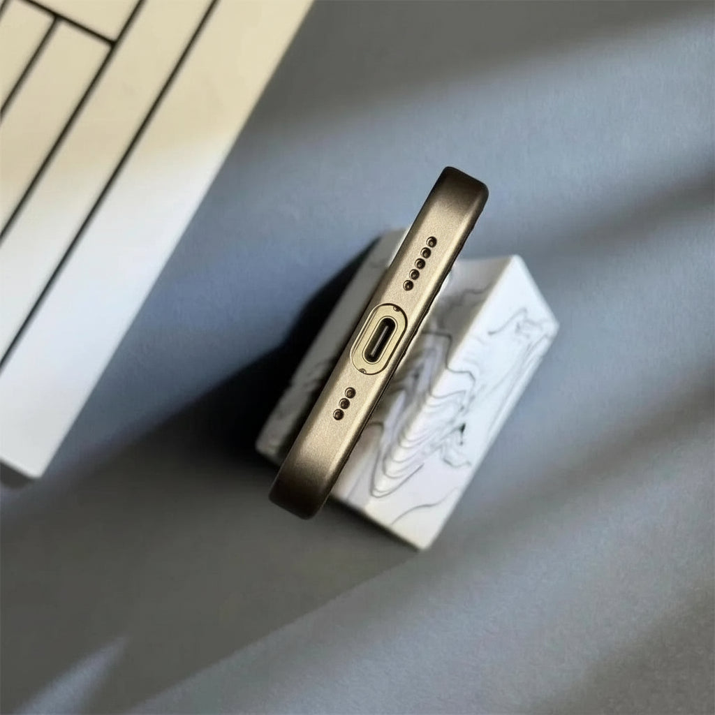 Smartphone Hoesje met Geribbelde Textuur en Metallic Afwerking Stofdicht | Sansoti