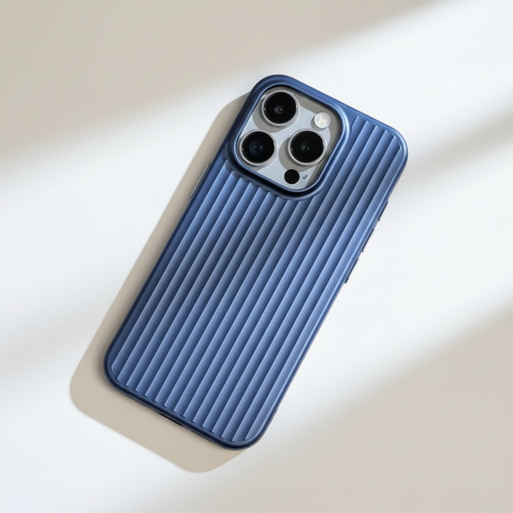 Smartphone Hoesje met Geribbelde Textuur en Metallic Afwerking Stofdicht | Sansoti