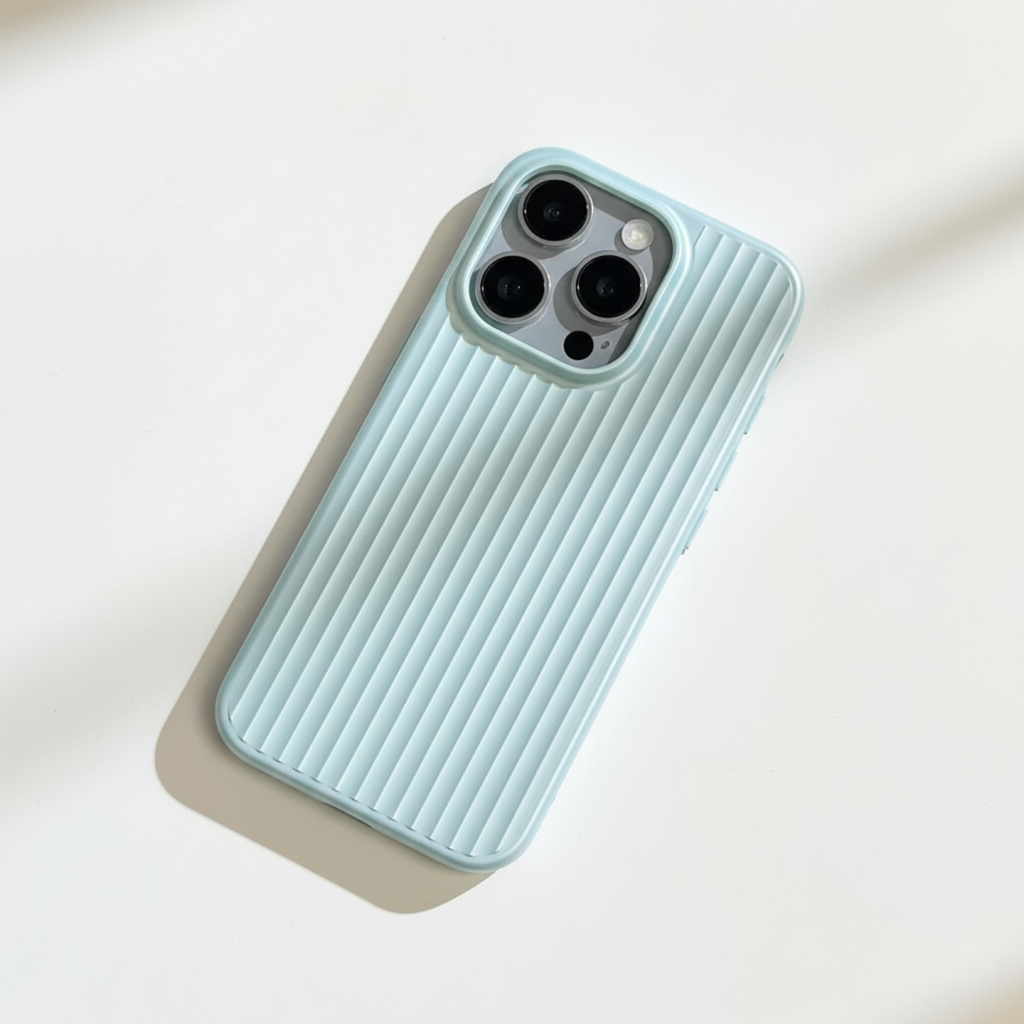Smartphone Hoesje met Geribbelde Textuur en Metallic Afwerking Stofdicht | Sansoti