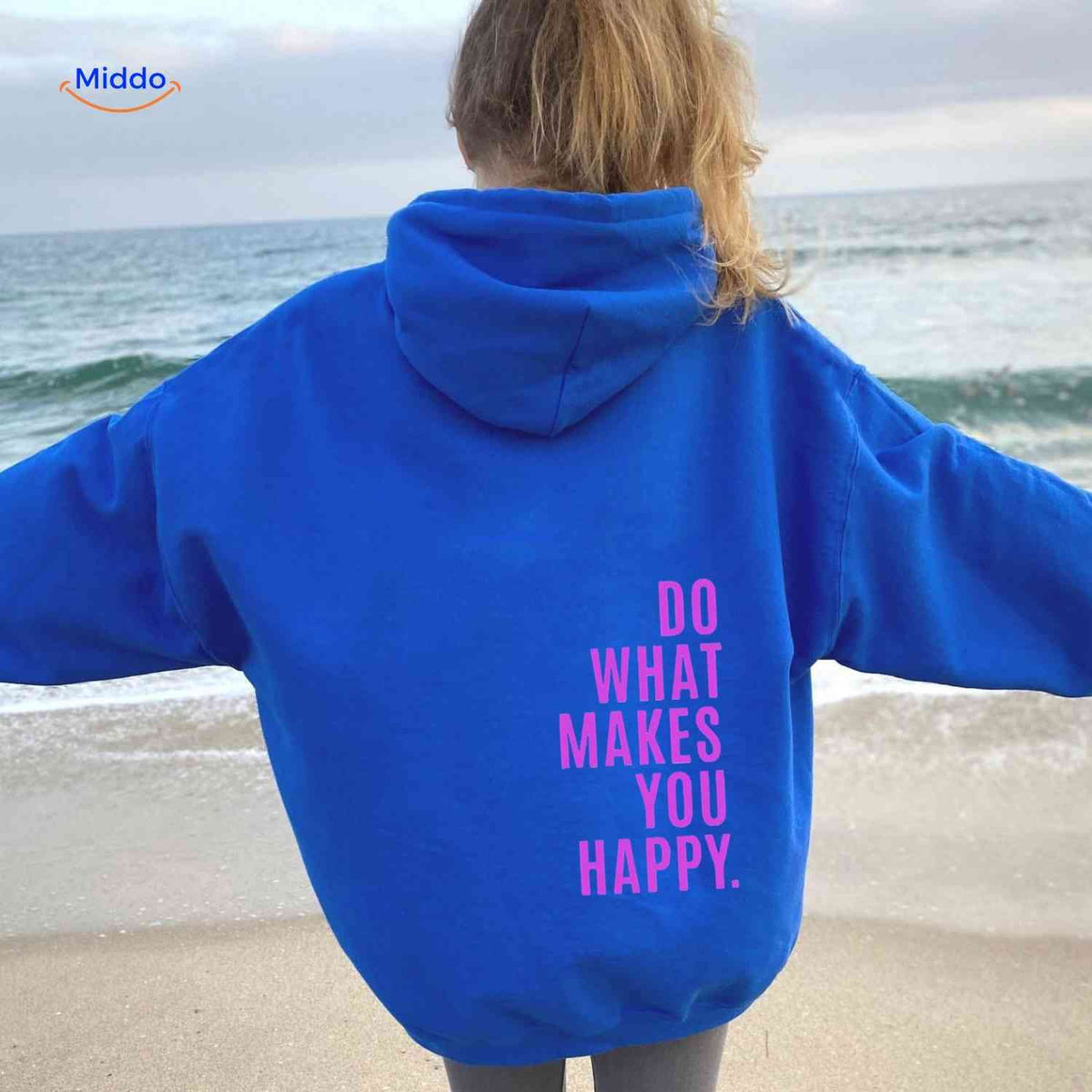 Oversized-Hoodie für Damen aus Baumwollmischung mit motivierendem Text, Streetwear-Schnitt, bequem, lässige Saisonkleidung | Sansoti