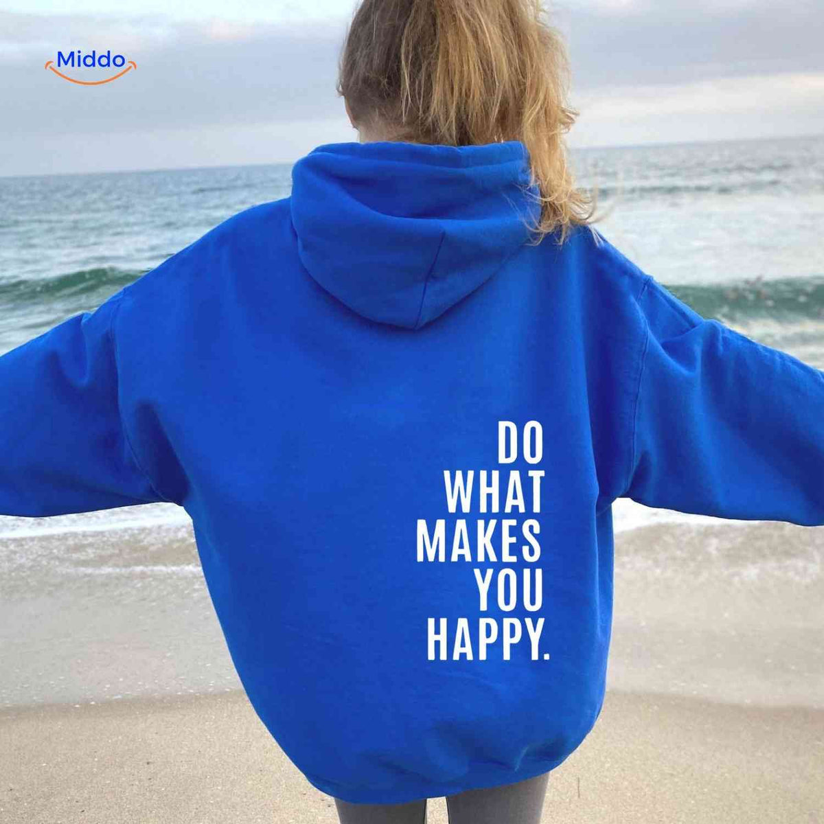 Oversized-Hoodie für Damen aus Baumwollmischung mit motivierendem Text, Streetwear-Schnitt, bequem, lässige Saisonkleidung | Sansoti