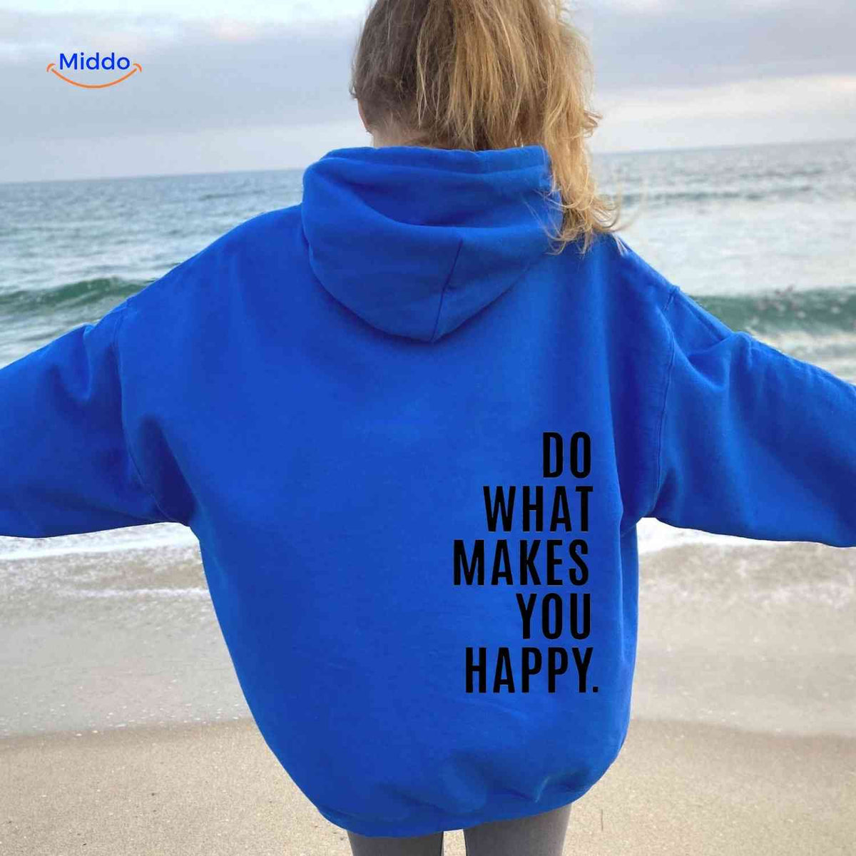 Oversized-Hoodie für Damen aus Baumwollmischung mit motivierendem Text, Streetwear-Schnitt, bequem, lässige Saisonkleidung | Sansoti