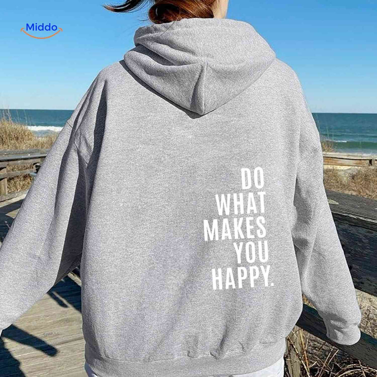 Oversized-Hoodie für Damen aus Baumwollmischung mit motivierendem Text, Streetwear-Schnitt, bequem, lässige Saisonkleidung | Sansoti