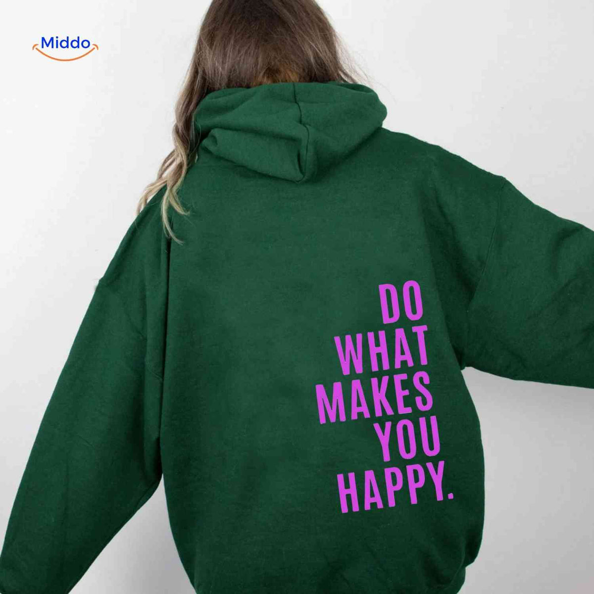 Oversized-Hoodie für Damen aus Baumwollmischung mit motivierendem Text, Streetwear-Schnitt, bequem, lässige Saisonkleidung | Sansoti