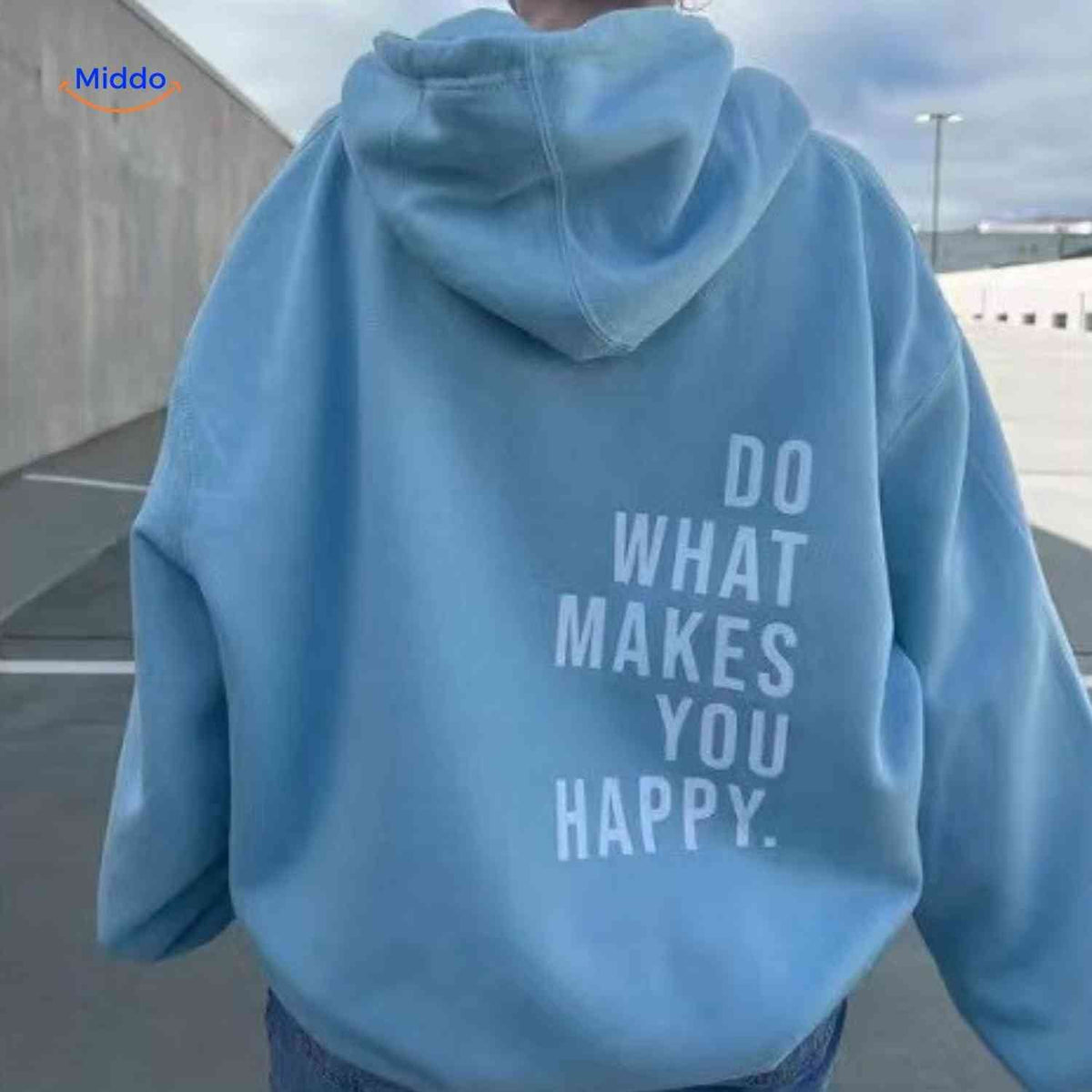 Oversized-Hoodie für Damen aus Baumwollmischung mit motivierendem Text, Streetwear-Schnitt, bequem, lässige Saisonkleidung | Sansoti