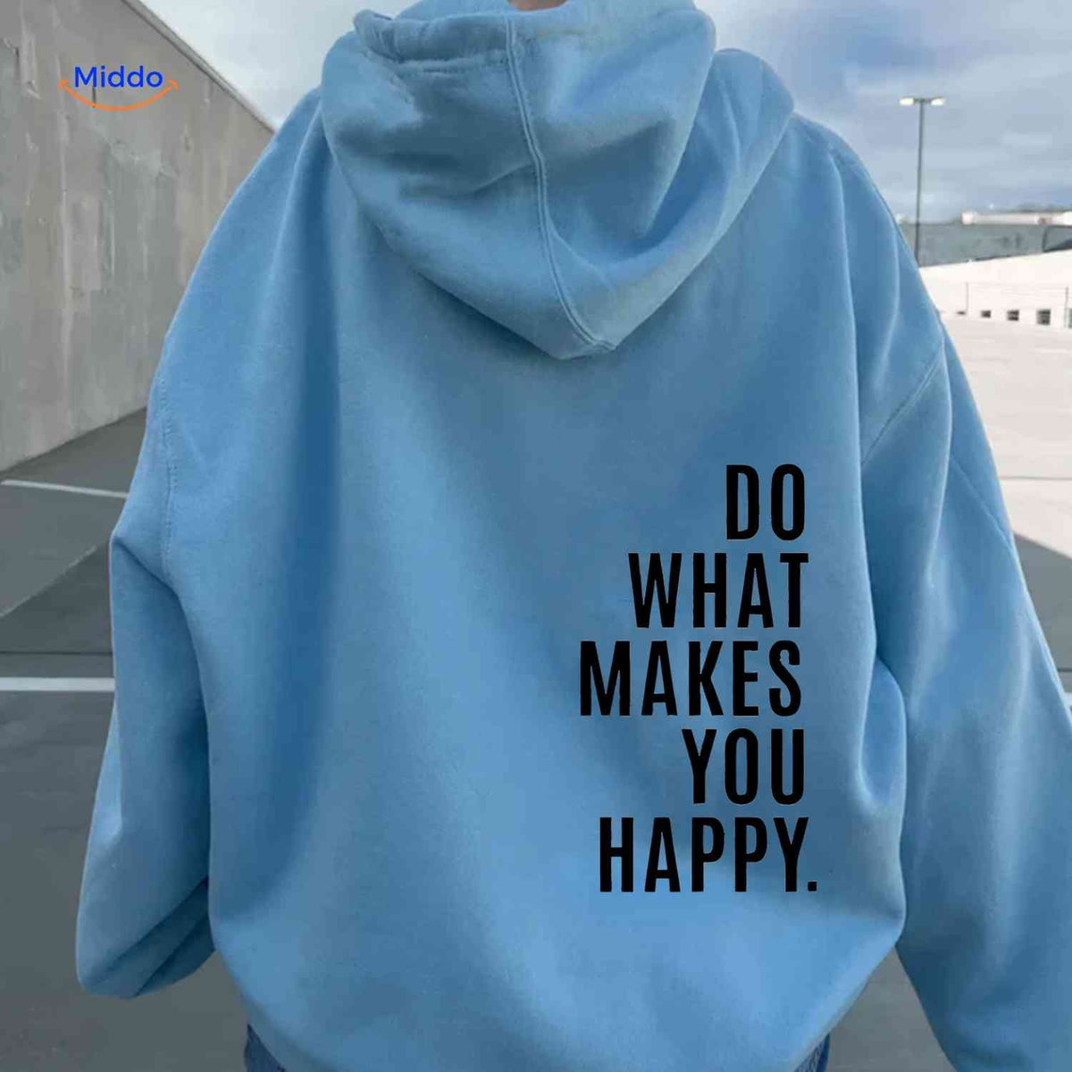 Oversized-Hoodie für Damen aus Baumwollmischung mit motivierendem Text, Streetwear-Schnitt, bequem, lässige Saisonkleidung | Sansoti