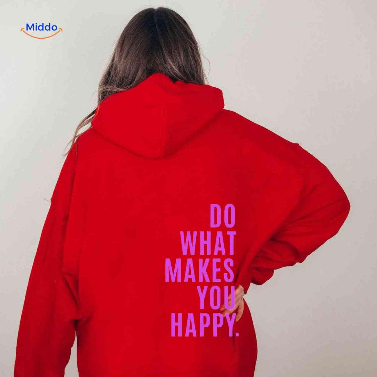 Oversized-Hoodie für Damen aus Baumwollmischung mit motivierendem Text, Streetwear-Schnitt, bequem, lässige Saisonkleidung | Sansoti