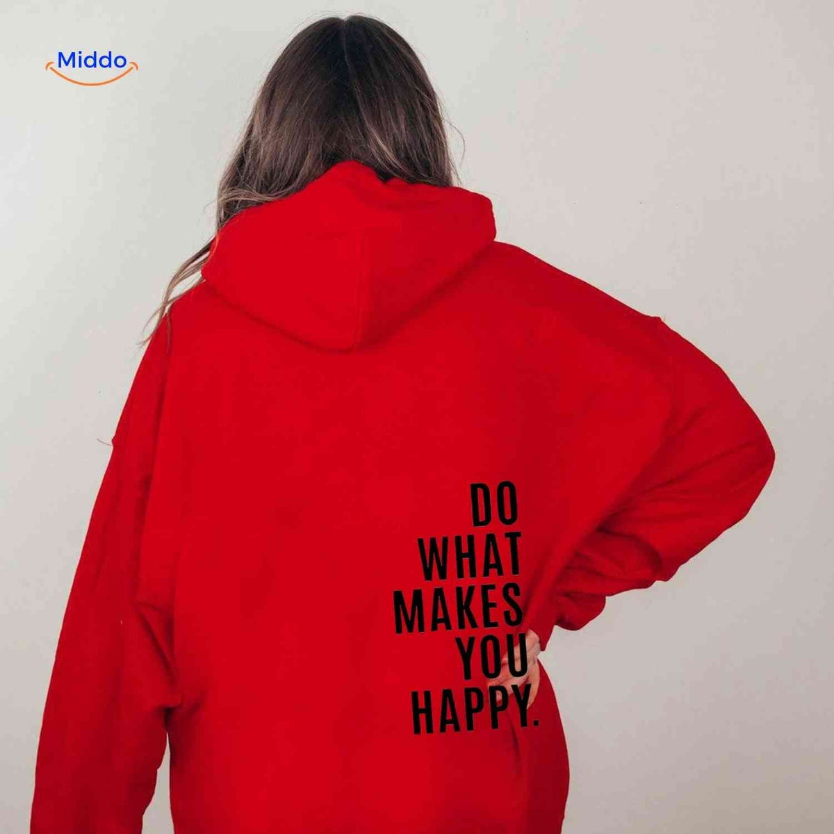 Oversized-Hoodie für Damen aus Baumwollmischung mit motivierendem Text, Streetwear-Schnitt, bequem, lässige Saisonkleidung | Sansoti