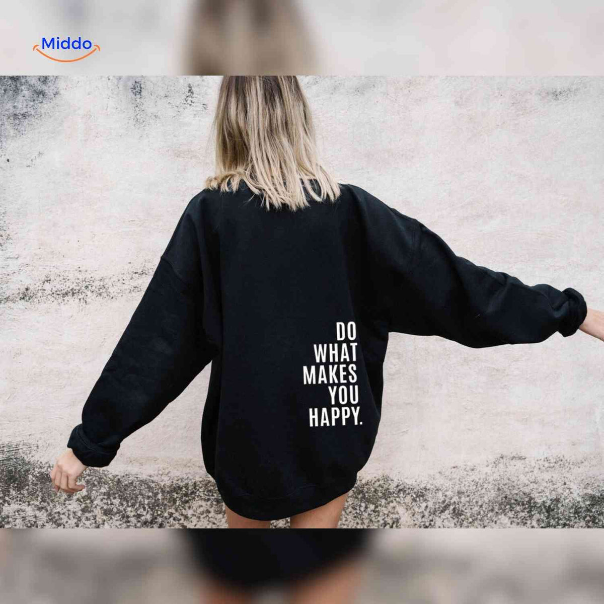 Oversized-Hoodie für Damen aus Baumwollmischung mit motivierendem Text, Streetwear-Schnitt, bequem, lässige Saisonkleidung | Sansoti