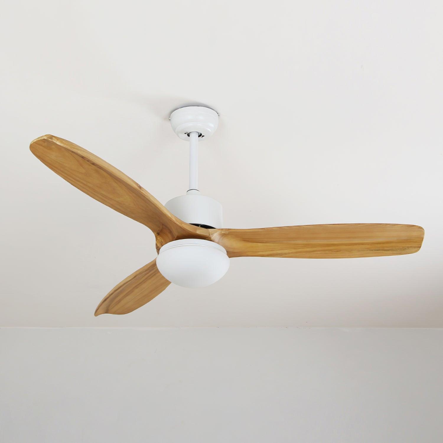 Scandinavische Plafondventilator met Verlichting Elegance Naturel – Vierkanten Houten Bladen met LED-Lamp & Afstandsbediening | Sansoti