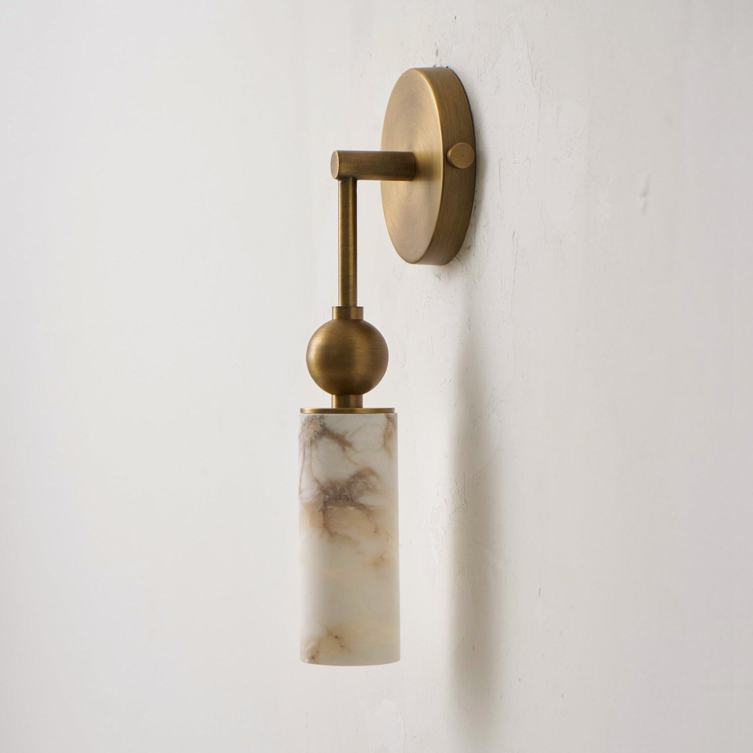 Vintage Wandleuchte mit Vogel aus Messing und Alabaster – Design-Wandlampe für Schlafzimmer, Flur und Wohnzimmer mit E14 Fassung | Restfield