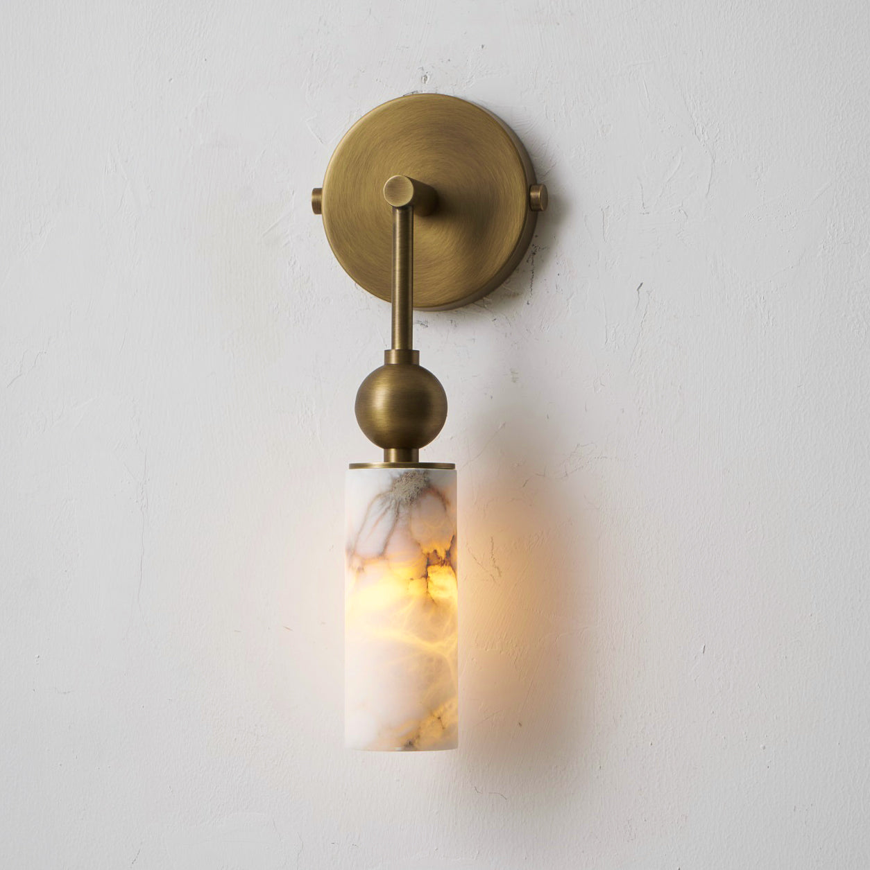Vintage Wandleuchte mit Vogel aus Messing und Alabaster – Design-Wandlampe für Schlafzimmer, Flur und Wohnzimmer mit E14 Fassung | Restfield