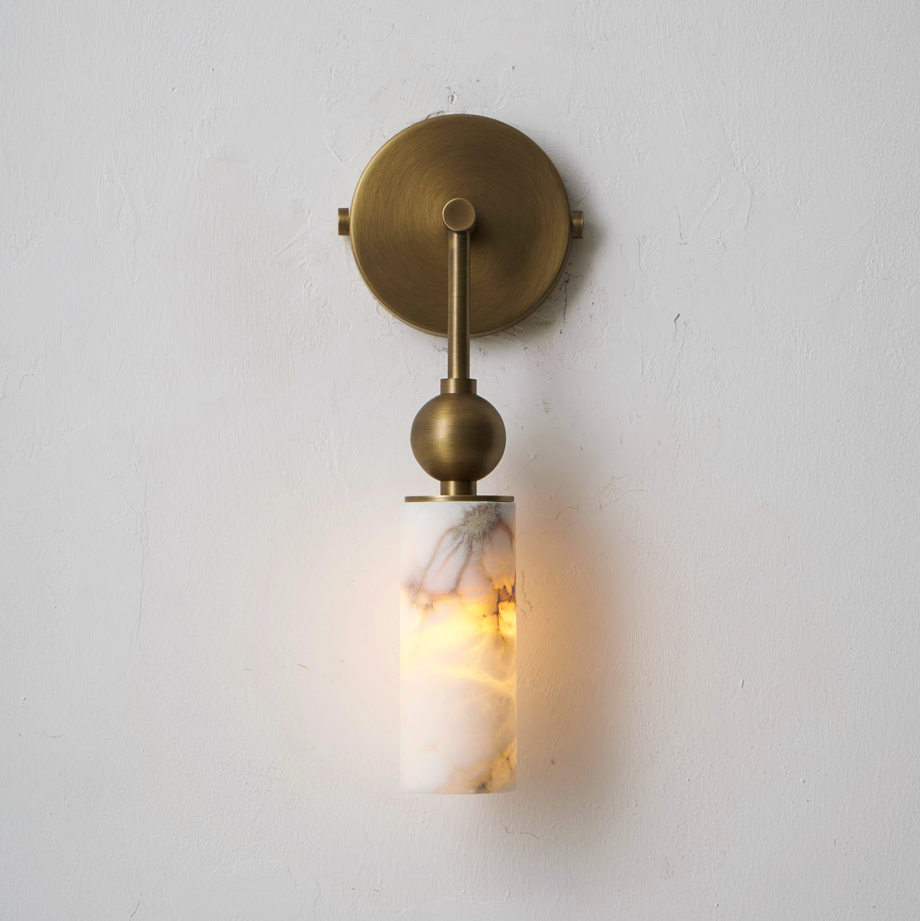 Vintage Wandleuchte mit Vogel aus Messing und Alabaster – Design-Wandlampe für Schlafzimmer, Flur und Wohnzimmer mit E14 Fassung | Restfield