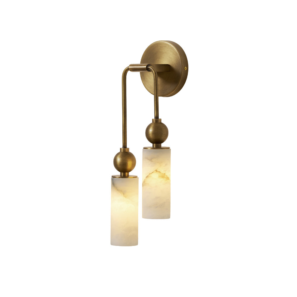 Vintage Wandleuchte mit Vogel aus Messing und Alabaster – Design-Wandlampe für Schlafzimmer, Flur und Wohnzimmer mit E14 Fassung | Restfield