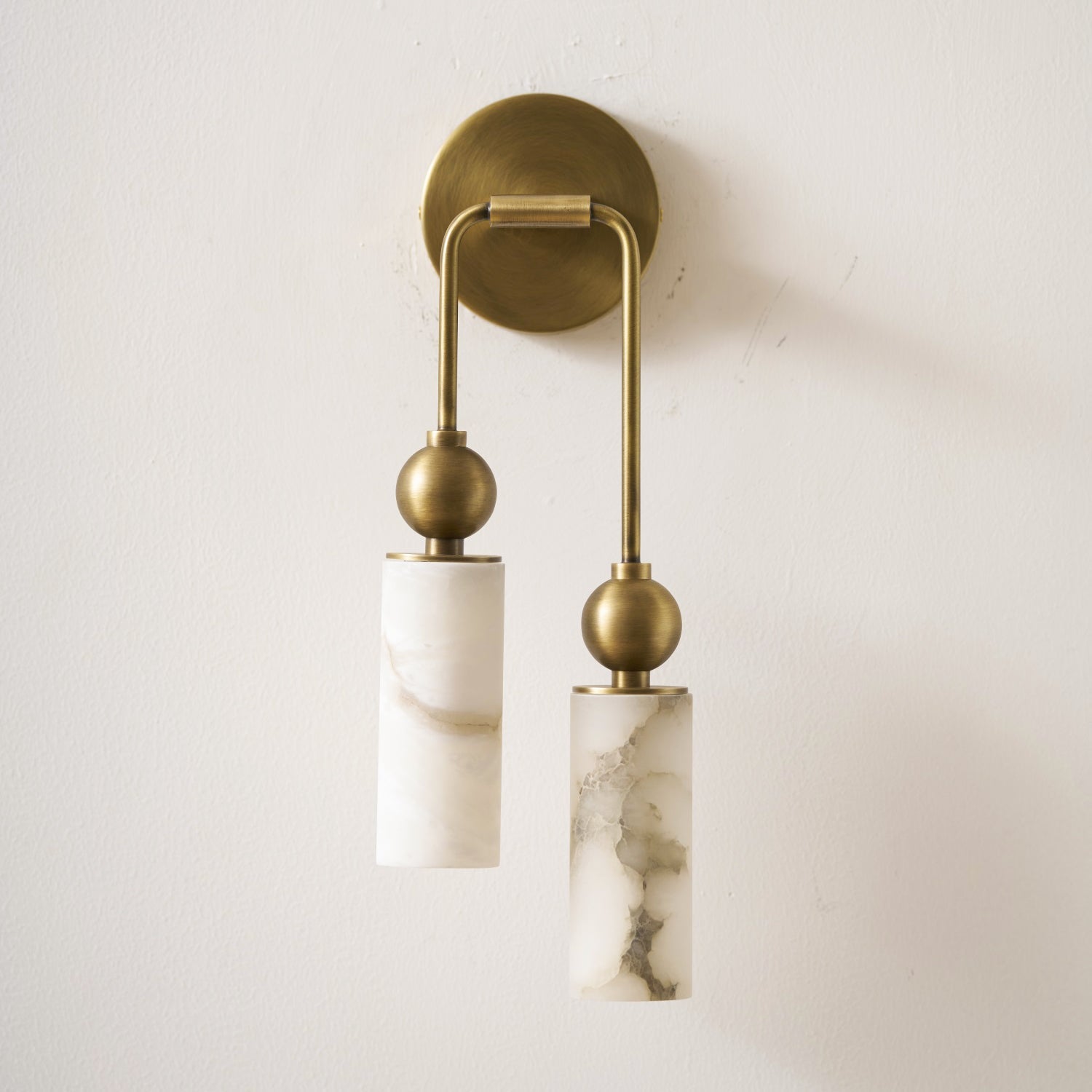 Vintage Wandleuchte mit Vogel aus Messing und Alabaster – Design-Wandlampe für Schlafzimmer, Flur und Wohnzimmer mit E14 Fassung | Restfield