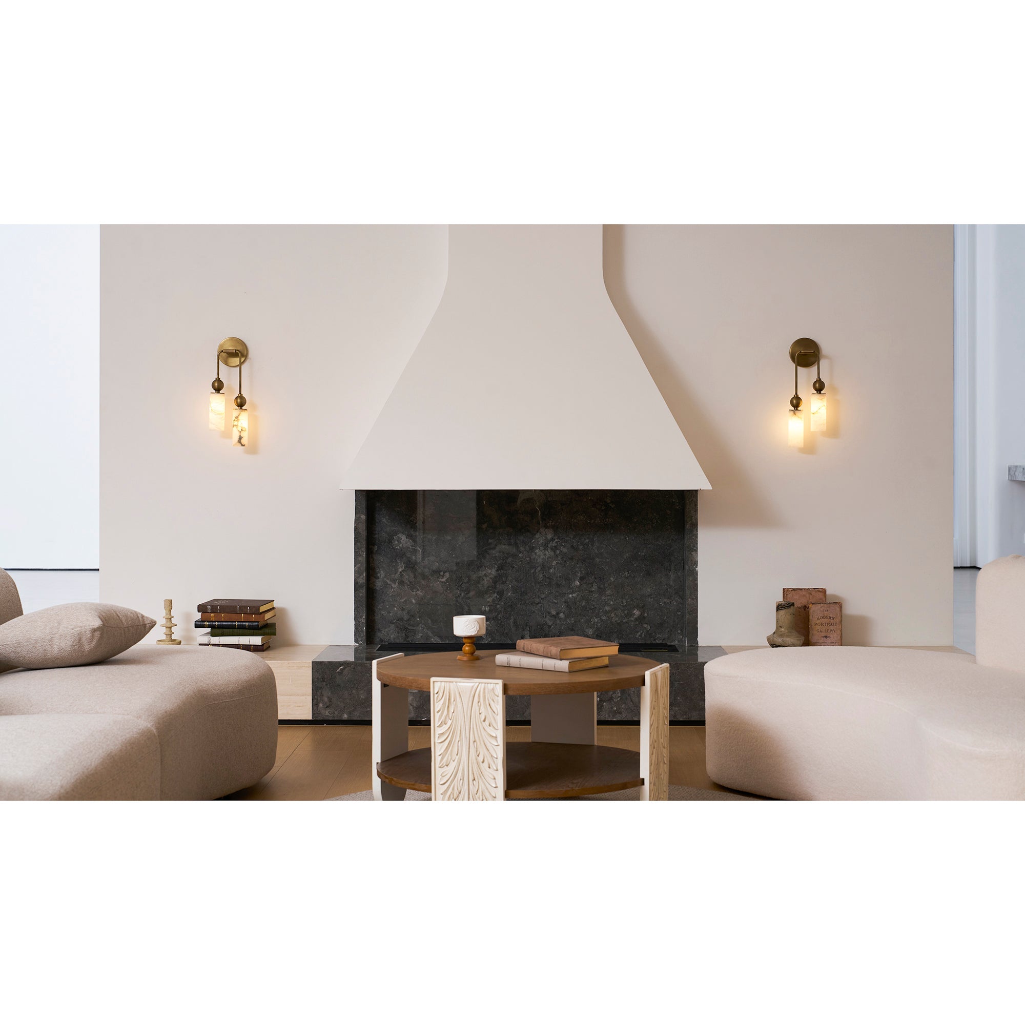Vintage Wandleuchte mit Vogel aus Messing und Alabaster – Design-Wandlampe für Schlafzimmer, Flur und Wohnzimmer mit E14 Fassung | Restfield