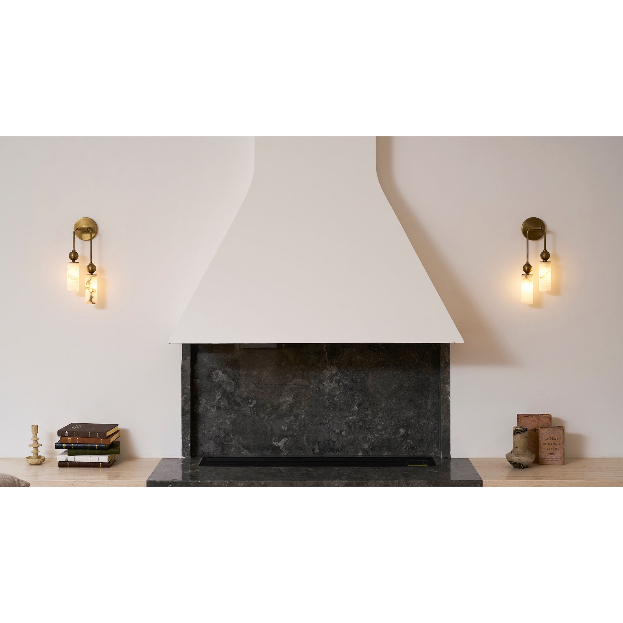 Vintage Wandleuchte mit Vogel aus Messing und Alabaster – Design-Wandlampe für Schlafzimmer, Flur und Wohnzimmer mit E14 Fassung | Restfield