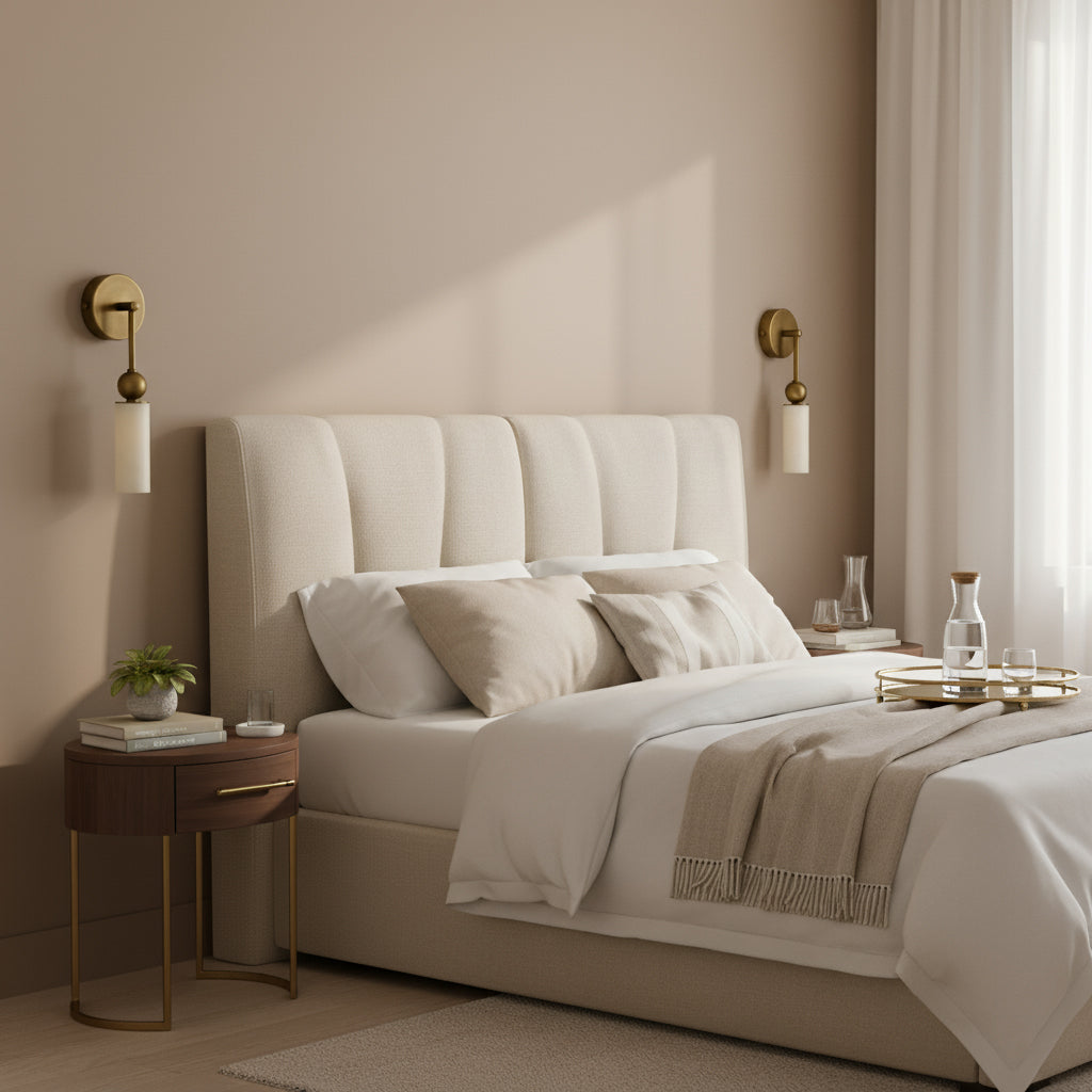 Vintage Wandleuchte mit Vogel aus Messing und Alabaster – Design-Wandlampe für Schlafzimmer, Flur und Wohnzimmer mit E14 Fassung | Restfield
