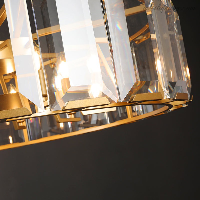 Kristallen Kroonluchter Rond 48cm 4-Lichts Glazen Prisma Hangverlichting voor Eetkamer Woonkamer Entree | Sansoti