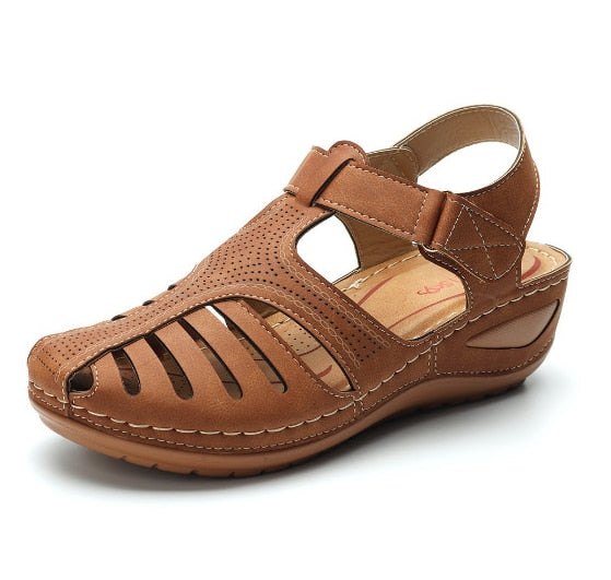 Leather Orthopedic Sandals with Adjustable Toe Protection for Optimal Foot Support and Improved Posture | Sansoti