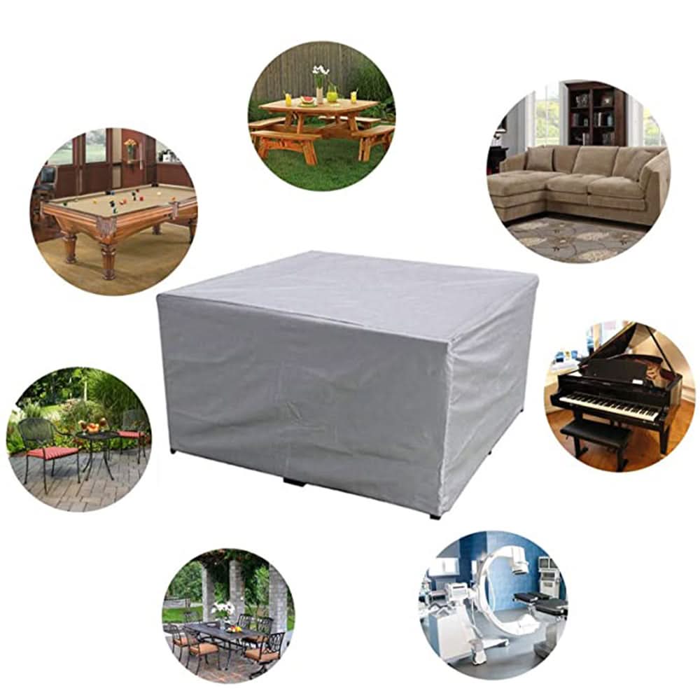 Wasserdichte rechteckige Gartenmöbelabdeckung aus wetterbeständigem Polyester mit UV-Schutz für Terrasse, Balkon, Gartentisch und Stühle | Sansoti