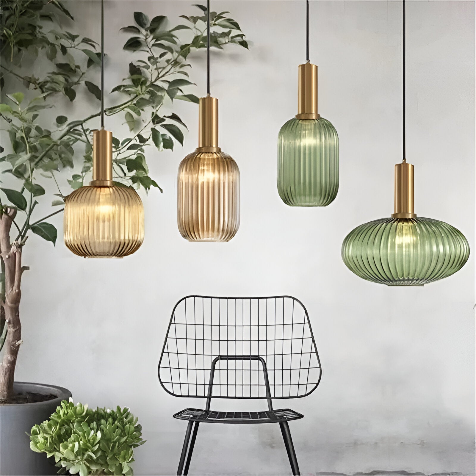 Hängelampe Buntglas Retro Nordisch E27 Weiß Grün Rosa Ø13 Ø30 Esszimmer | Restfield