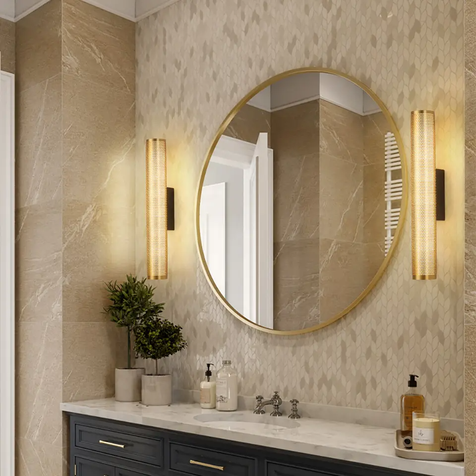 Bara Luxe Wandlamp – Gouden Wandverlichting met Elegante Afwerking voor Badkamer & Slaapkamer | Sansoti