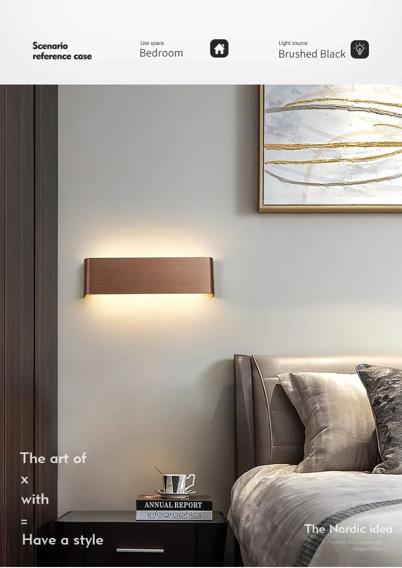 Ultra-dunne design wandlamp APHRODITE — moderne aluminium LED-wandverlichting met acryl kap | Sansoti