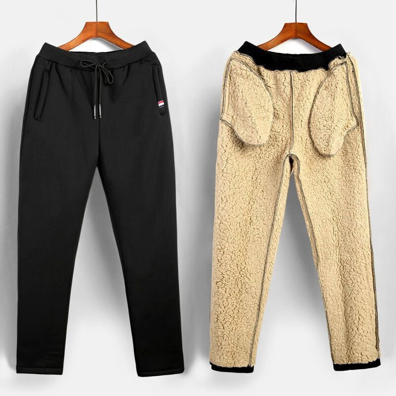 Gevoerde Winterbroek Heren Fleece Thermische Jogger met Trekkoord Elastische Taille voor Koude Dagen | Sansoti