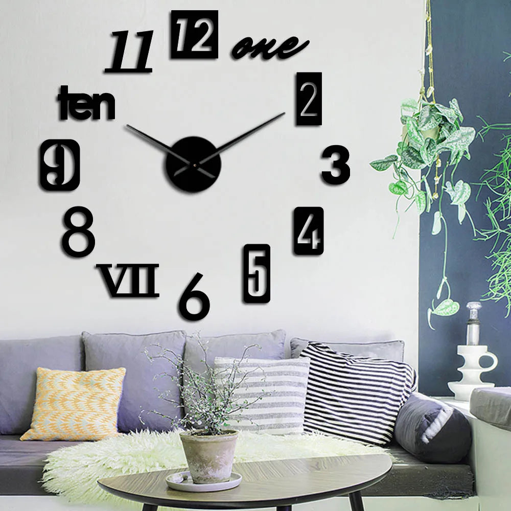 Stille Wandklok Rond 30-130cm Kwartsmechanisme Scandinavisch Design Woondecoratie Woonkamer Interieur | Sansoti