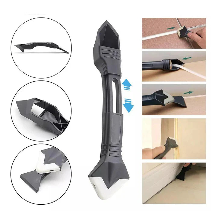 3-in-1 Grout Scraper Kit Tool Silicone Smoother Finishing Sanitary Bathroom | Sansoti