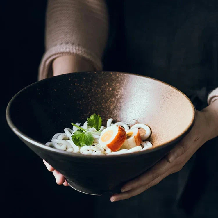Ramenkom keramiek 18 cm Japans design soepkom noedelkom rijstkom servies keuken handgemaakt | Sansoti