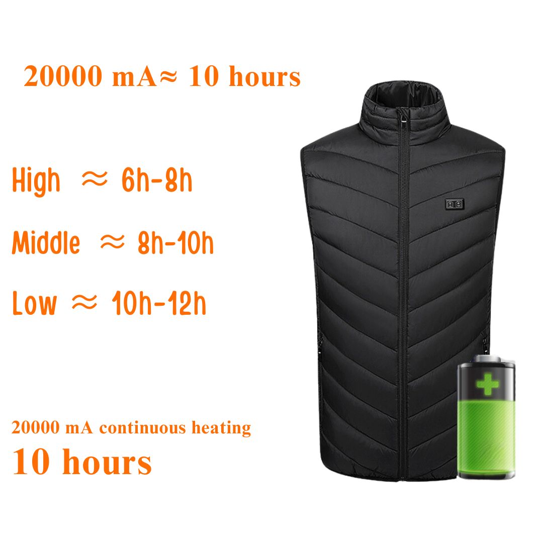 USB-beheizbare Unisex-Weste mit 3 Temperaturstufen für Outdoor-Winteraktivitäten und Wandern | Sansoti