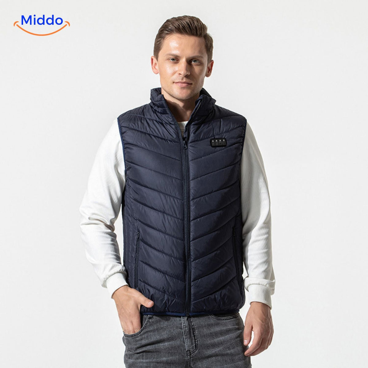 Beheizbare Körperwärmeweste mit USB, 3 Heizstufen, Herren-Outdoorkleidung für Herbst und Winter, Wandern und Camping | Sansoti