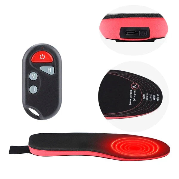 Rechargeable Heated Insoles with Remote Control for Optimal Warmth and Comfort for Cold Feet in Winter | Sansoti