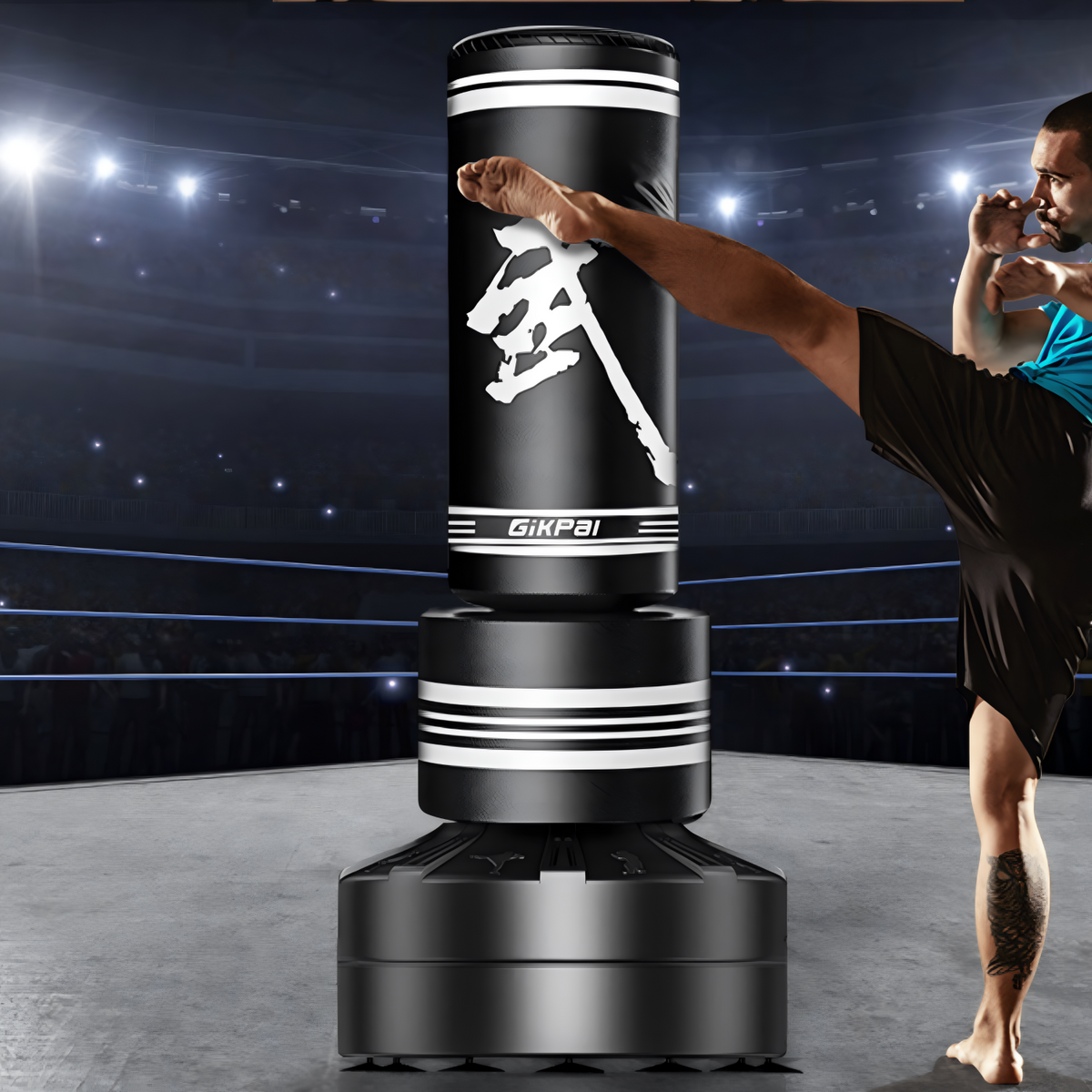 Sac de frappe sur pied de 170 cm avec base à ventouses pour MMA, kick-boxing, entraînement cardio, sports de combat et fitness à domicile | Sansoti