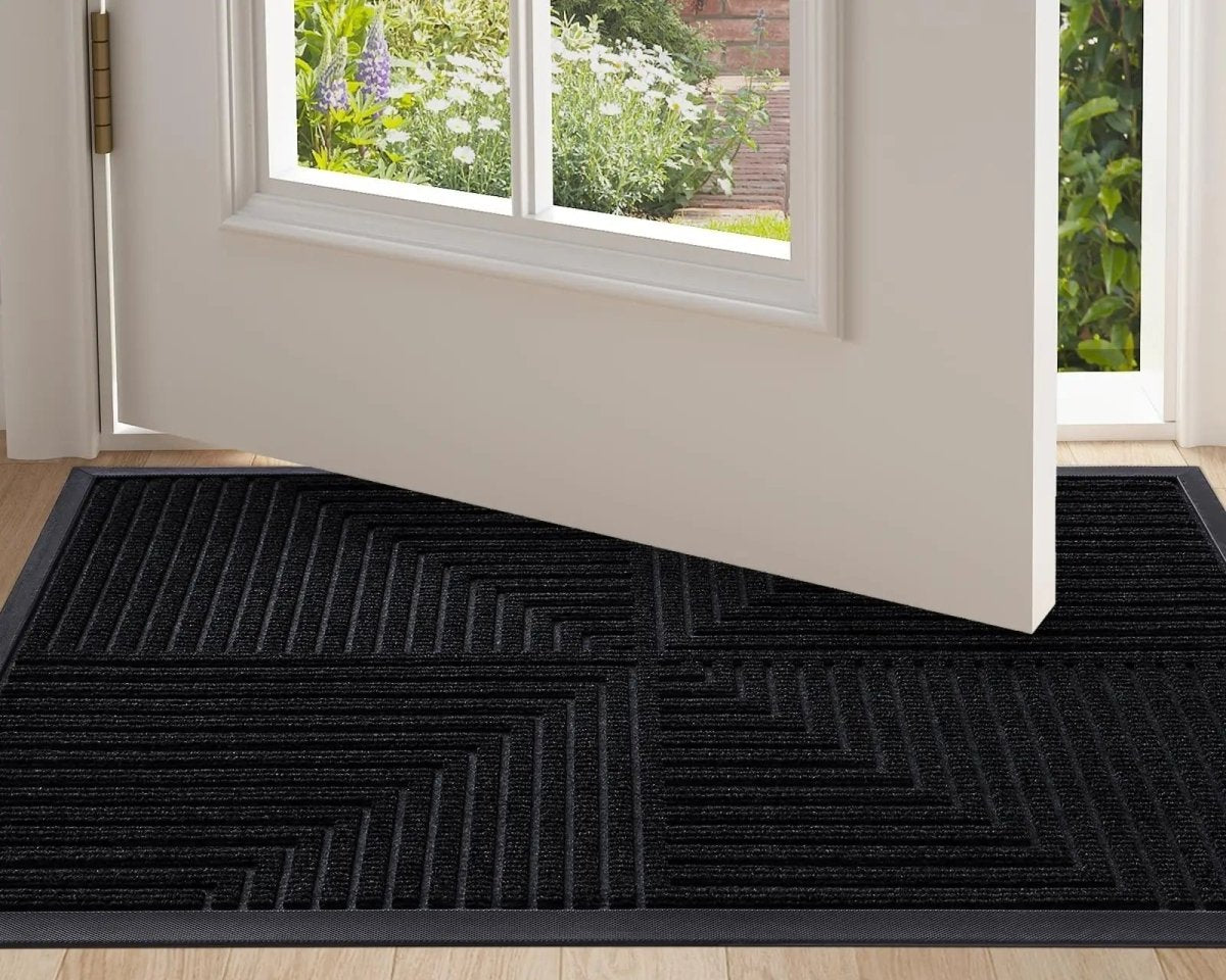 Antislip Deurmat Gestreept Design Vuilvangend Voor Drukke Entrees Hal Waterbestendig Duurzaam Vloerkleed | Sansoti