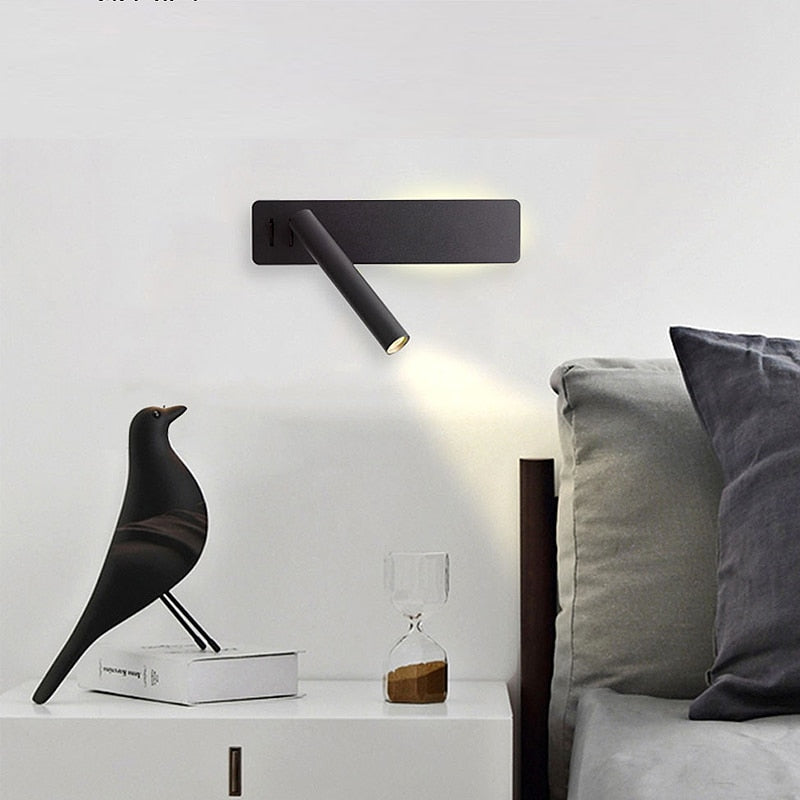 Minimalistische LED-Wandleuchte mit Lesearm und warmem Stimmungslicht für Schlafzimmer | Restfield