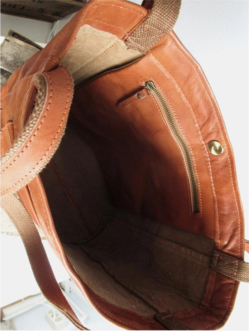 Handtas Dames Kunstleer Zwart Bruin met Vakken Werk Vrije Tijd Elegante Schoudertas Organizer Dagelijks | Sansoti