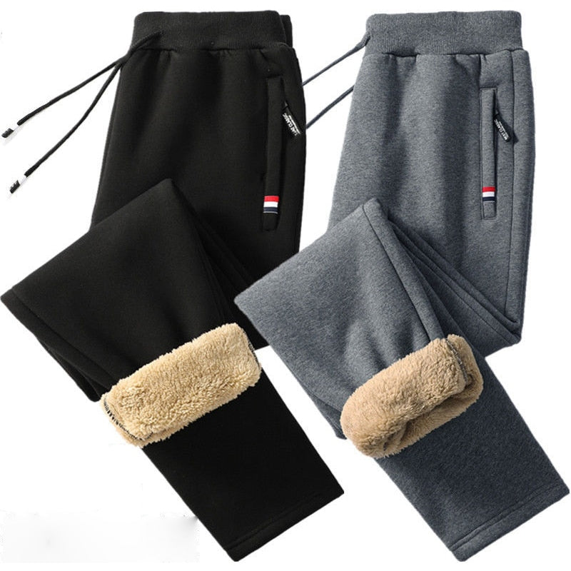 Gevoerde Winterbroek Heren Fleece Thermische Jogger met Trekkoord Elastische Taille voor Koude Dagen | Sansoti