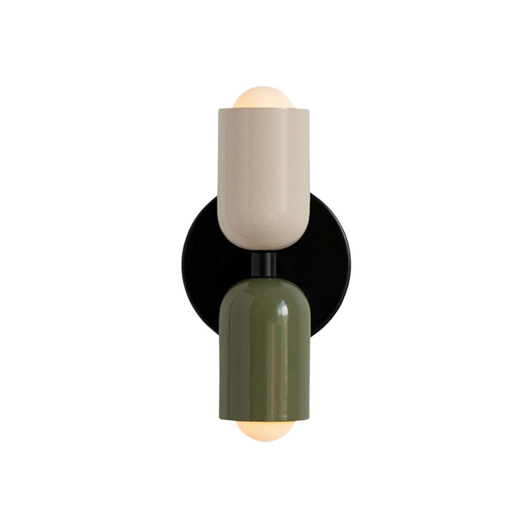 Louvel Wandleuchte Glas Doppellichtpunkt Grün Wandbeleuchtung Wohnzimmer Schlafzimmer modernes Design Up Down Beleuchtung kompakt 12 cm | Restfield