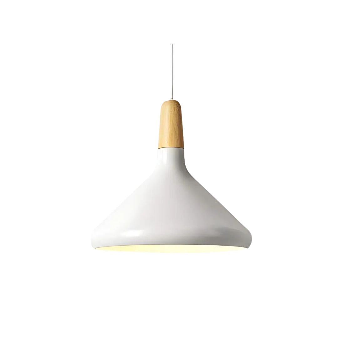 Hanglamp Scandinavisch Aluminium Hout Wit E27 Eettafel Woonkamer Minimalistisch Design Verlichting Keukeneiland | Sansoti