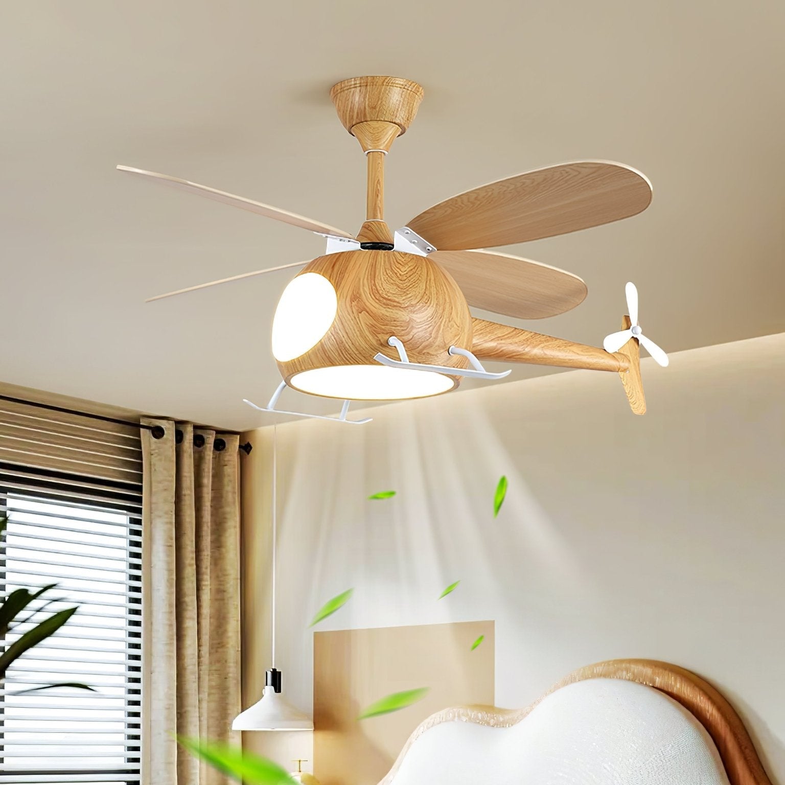 Moderne Plafondventilator met Verlichting Aviara Breeze – Ø70×H30 cm – 6 Snelheden – LED 35W – Walnoot & Houtkleur – Afstandsbediening – Kinderkamer & Woonkamer | Sansoti