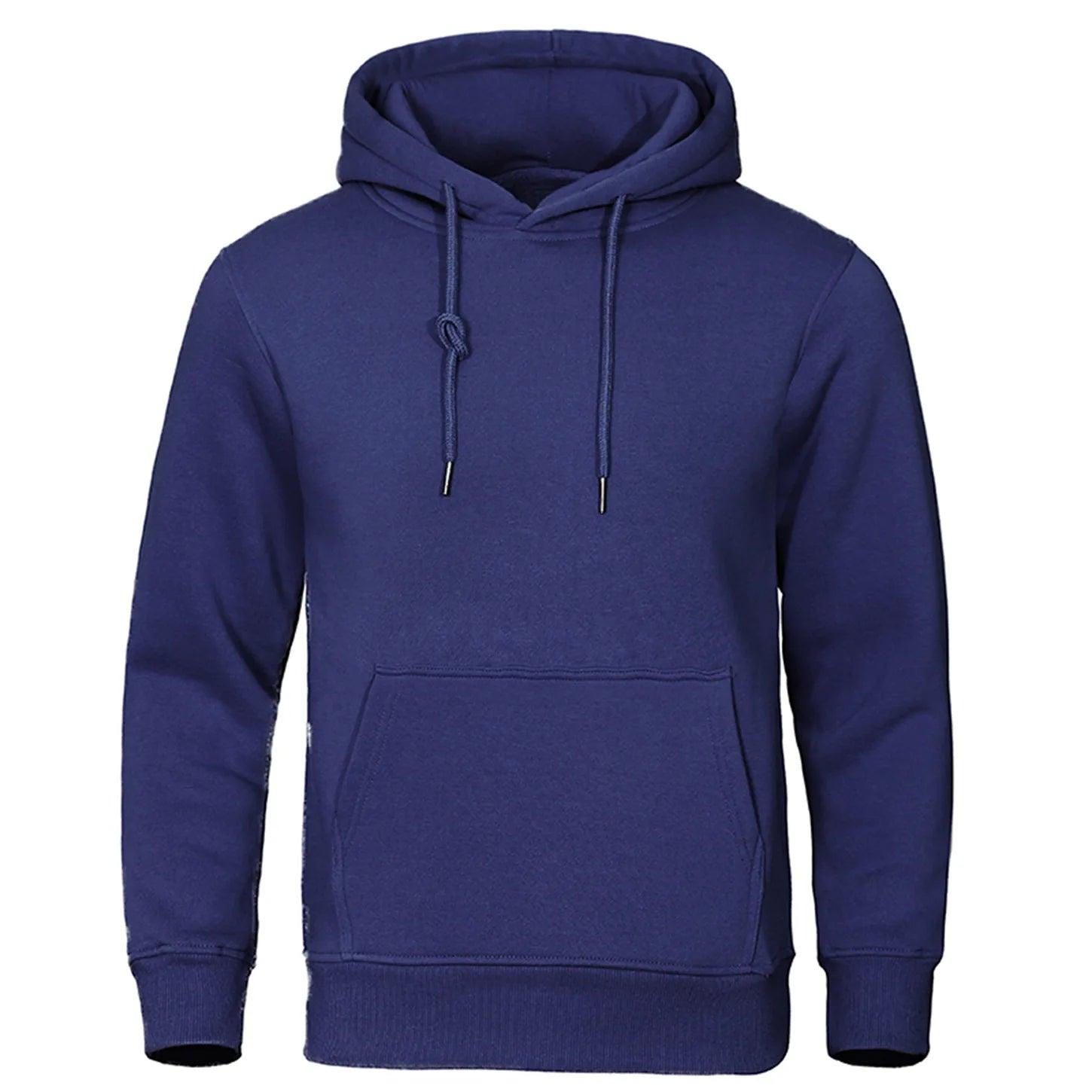 Men’s Fleece Hoodie with Hood – Warm Sweater for Autumn & Winter – Comfortable Fit – Casual Streetwear | Sansoti